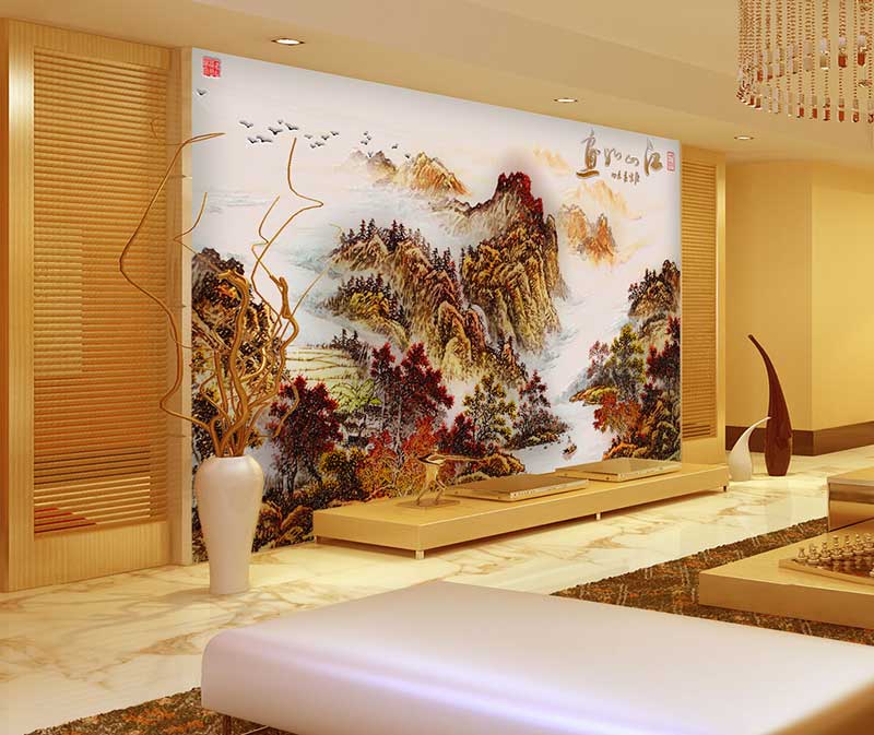 彩雕背景墙打印机打印效果